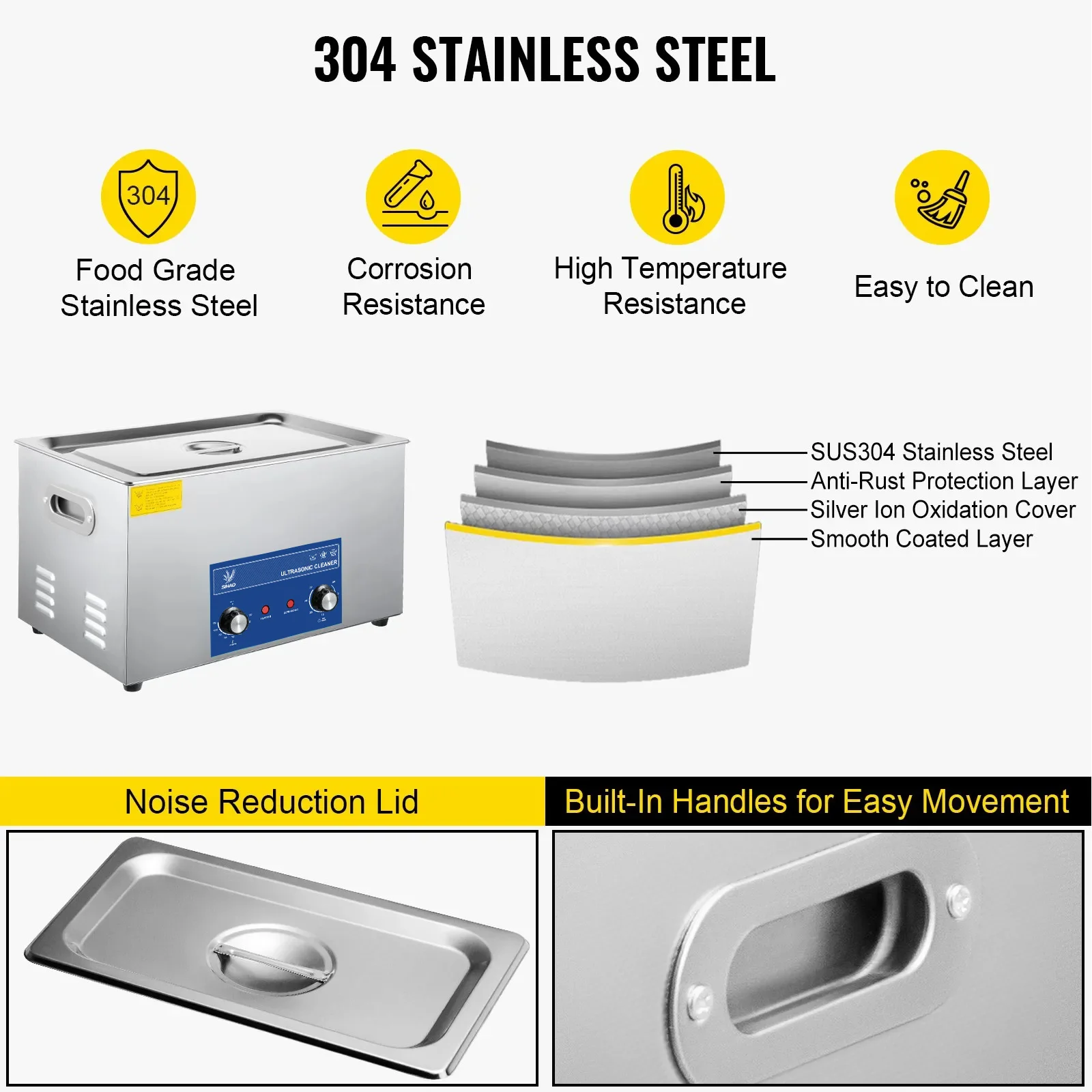 SIHAO 40KHZ Ultrasound Cleaning Machine With Heated Washing 2-30L Professional Ultrasonic Cleaner for Jewelry Eyeglass Rings