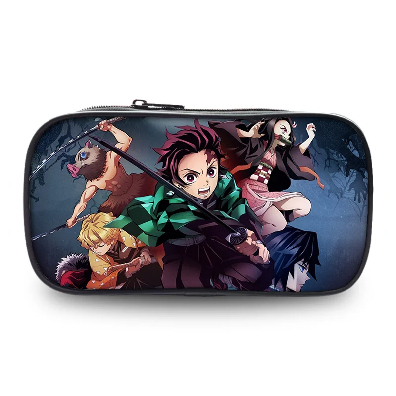 Anime Demon Slayer Pencil Case Student Single Layer Storage Bag Tanjirou Nezuko Zenitsu Giyuu Cartoon Pen Box Cosplay Accessorie view 5