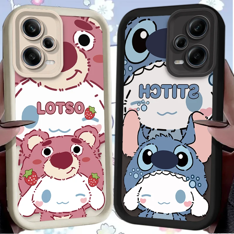 لطيف ديزني زوجين قضية الهاتف ل Xiaomi Redmi ملاحظة 14 14S 12 11 برو زائد 5G 12S 11S 10 9 Redmi 14C 13C 12C 12 4G A3 A3X