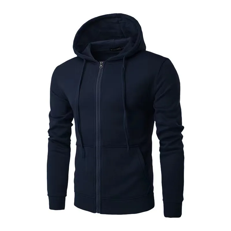 Fashion Men's Sports Casual Sweater Loose Hooded Pullover Jacket Zipper Cardigan Men's