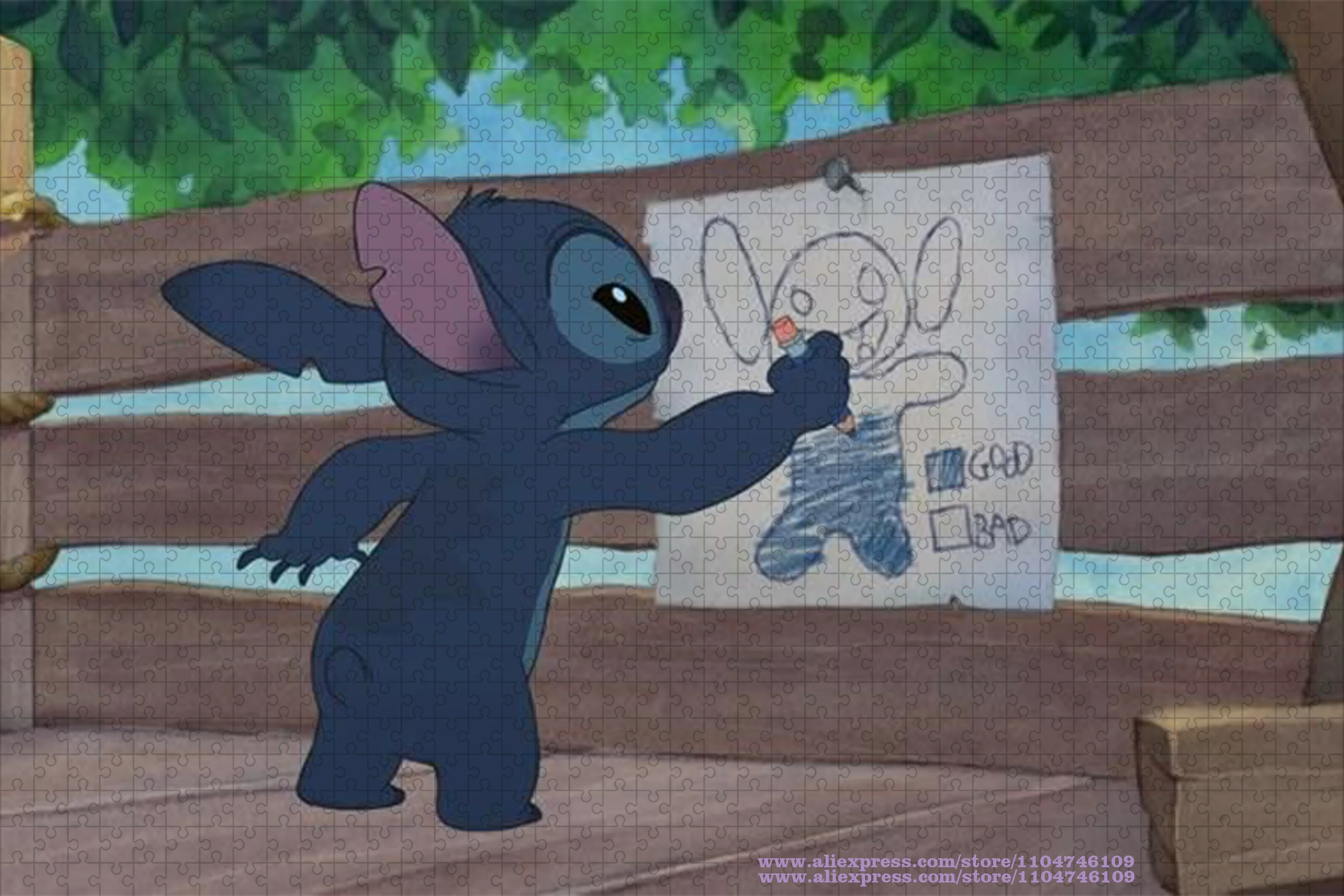 أنيمي ليلو وستيتش لغز بانوراما 108/200/300/500/1000/1500 قطعة ألغاز الذكاء للأطفال والكبار هدايا عيد الميلاد/عيد الميلاد #2