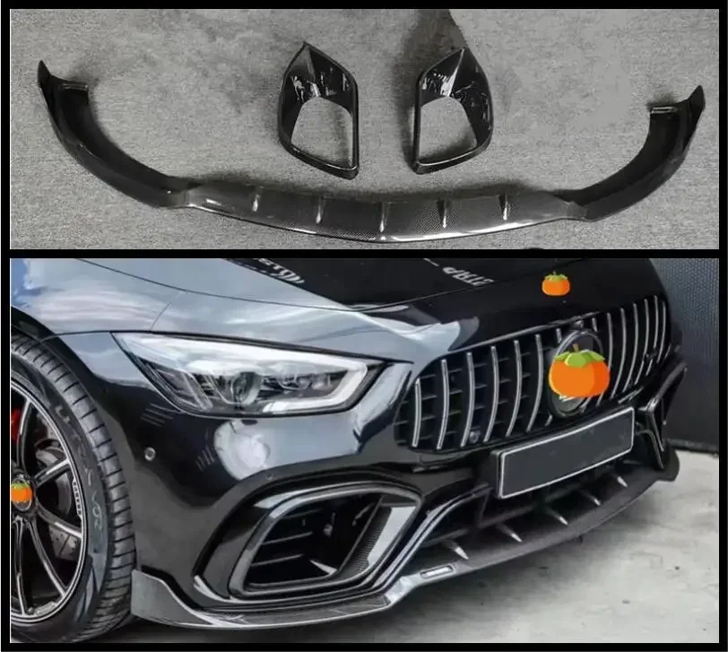 Carbon Fiber Bumper Front Lip Spoiler Fog Lamp Air Vent Outlet Cover For Mercedes Benz AMG GT63 GT63S 4 Door 2019-2023