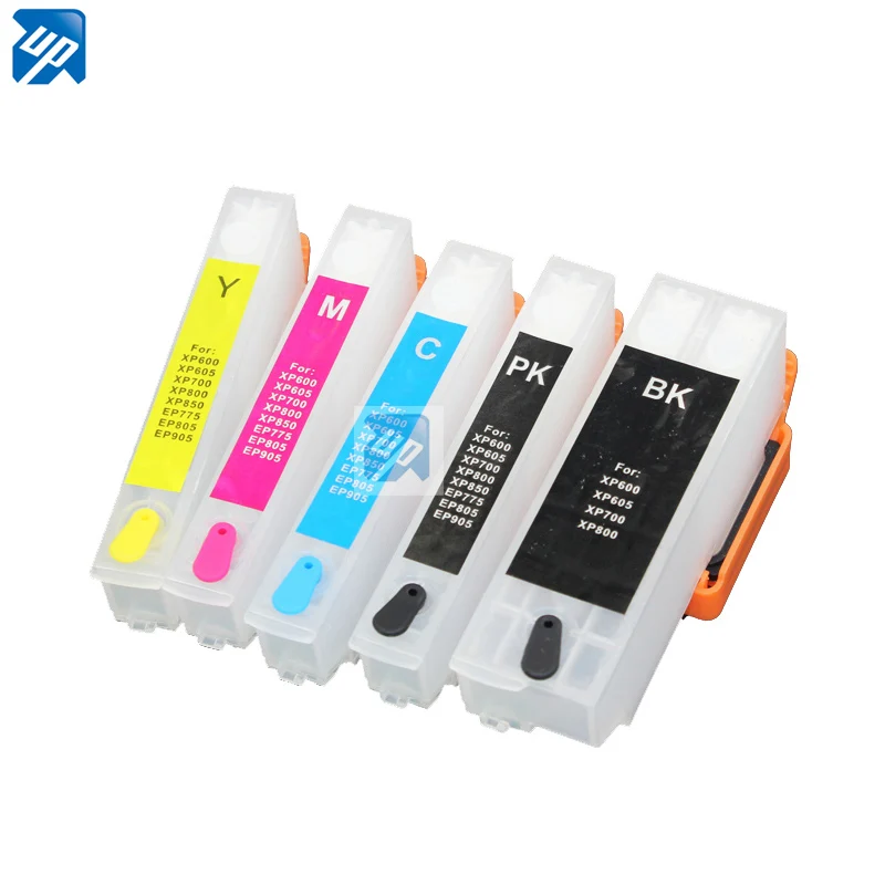 5PCS 273 273XL 26xl for epson XP-520 XP-600 XP-610 XP-620 XP-700 XP-800 XP-810 XP-820 Refillable Ink Cartridge