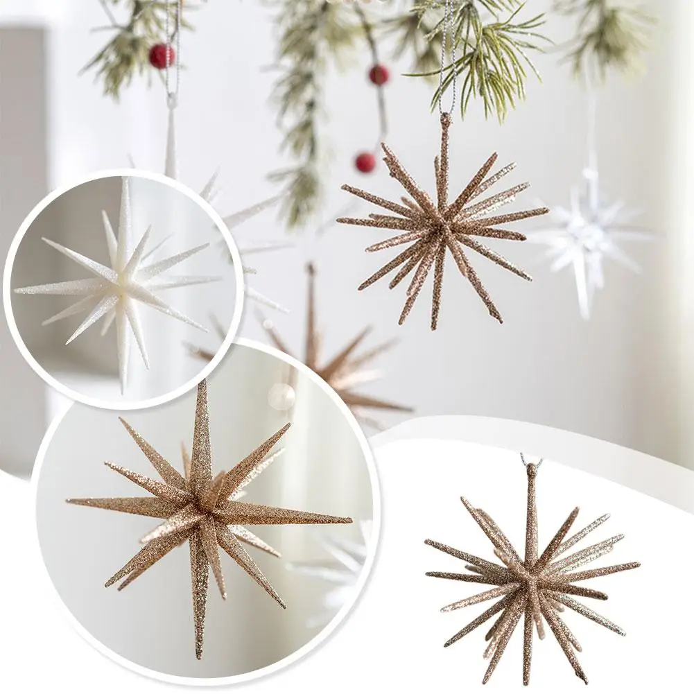 Christmas Tree Oranments Glitter Snowflake Xmas Tree Wreath Hanging Pendants for Merry Christmas Decoration W5C5