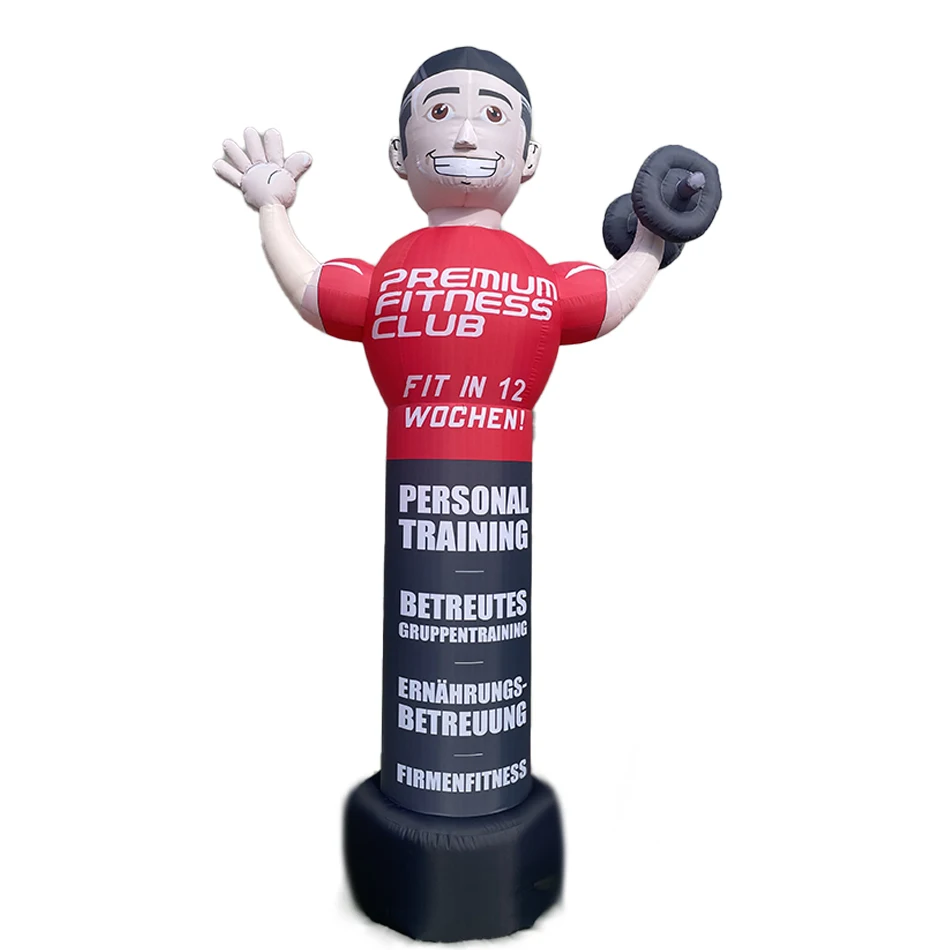 Fitness Store Gym Slang Shop Promotional Tube Man Inflatables Wacky Waving Air Sky Dancer Welcome  Advertising Blow Up Outdoors