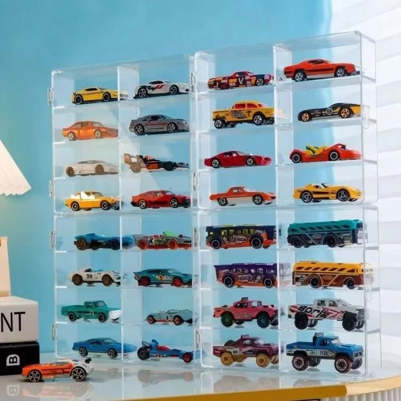 Acrylic Display Case Hot Wheels Mini Car Model Display Tomica Toy Clear Showcase Cabinet Storage Box for Collectibles