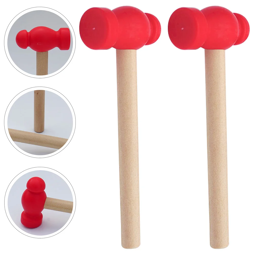 

2 Pcs Toys for Kids Wooden Hammer Hammers Baby Repairing Tool Interesting Infant