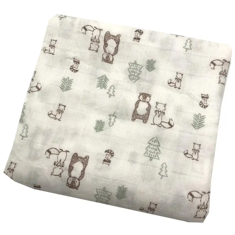 فائقة النعومة 47x47 بوصة 100% الخيزران الطفل بطانية من الموسلين خفيفة الوزن تنفس قماط تلقي بطانية للرضع حديثي الولادة #5