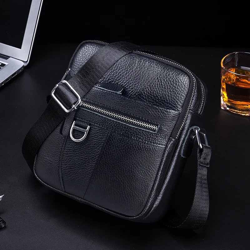 

Кожаный мужской деловой рюкзак на одно плечо, квадратная портативная дорожная диагональная сумка через плечо из натуральной кожи