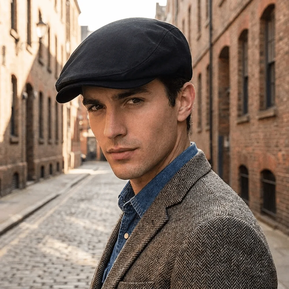 Artistic Breathable Men's Beret Hat Retro Flat Gorras Newsboy Cap Solid color Forward Cap Spring Autumn