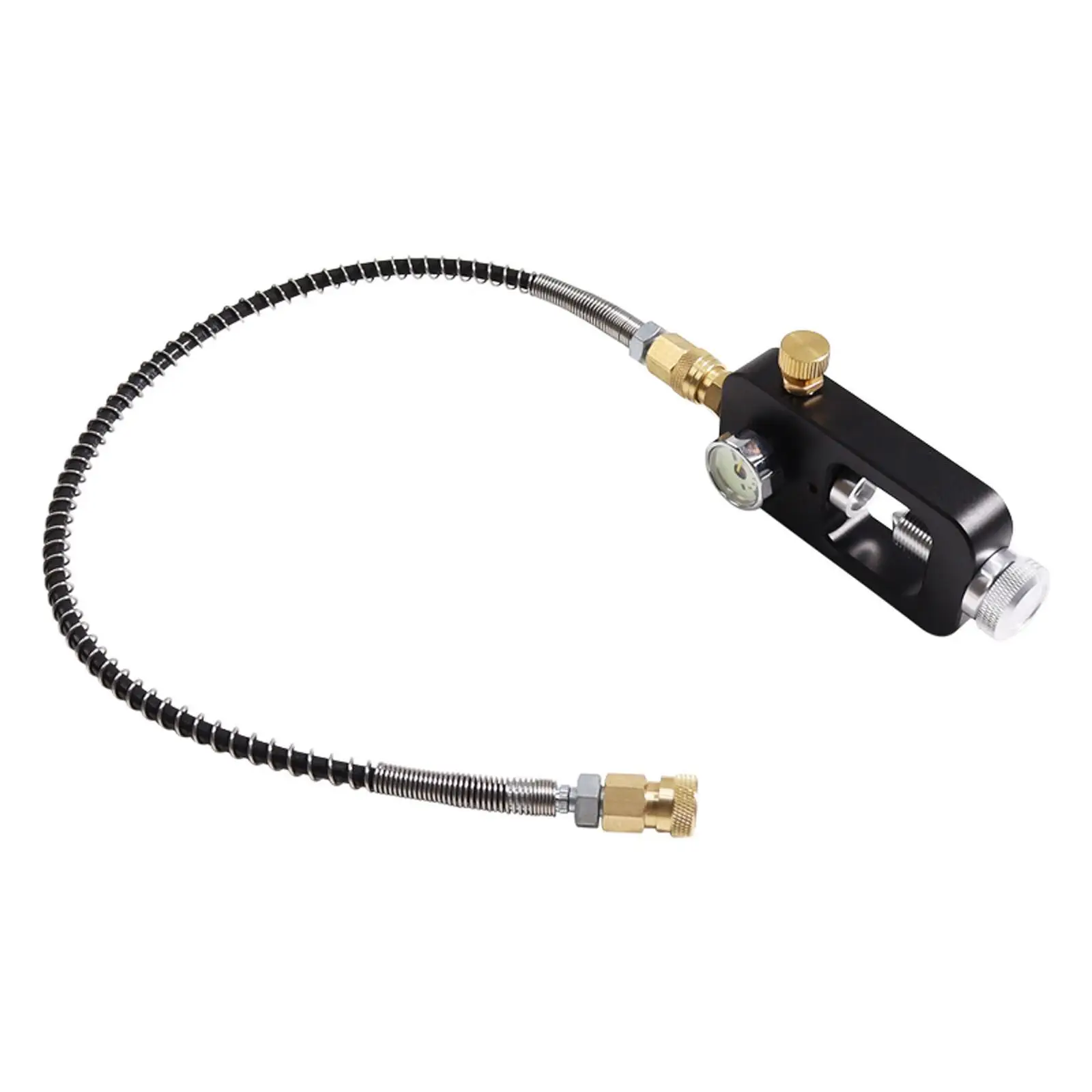 Diving Valve Scuba Adapter 4500psi Gauge 24inch Tube Alloy Converter for Mini Scuba Tank Refill