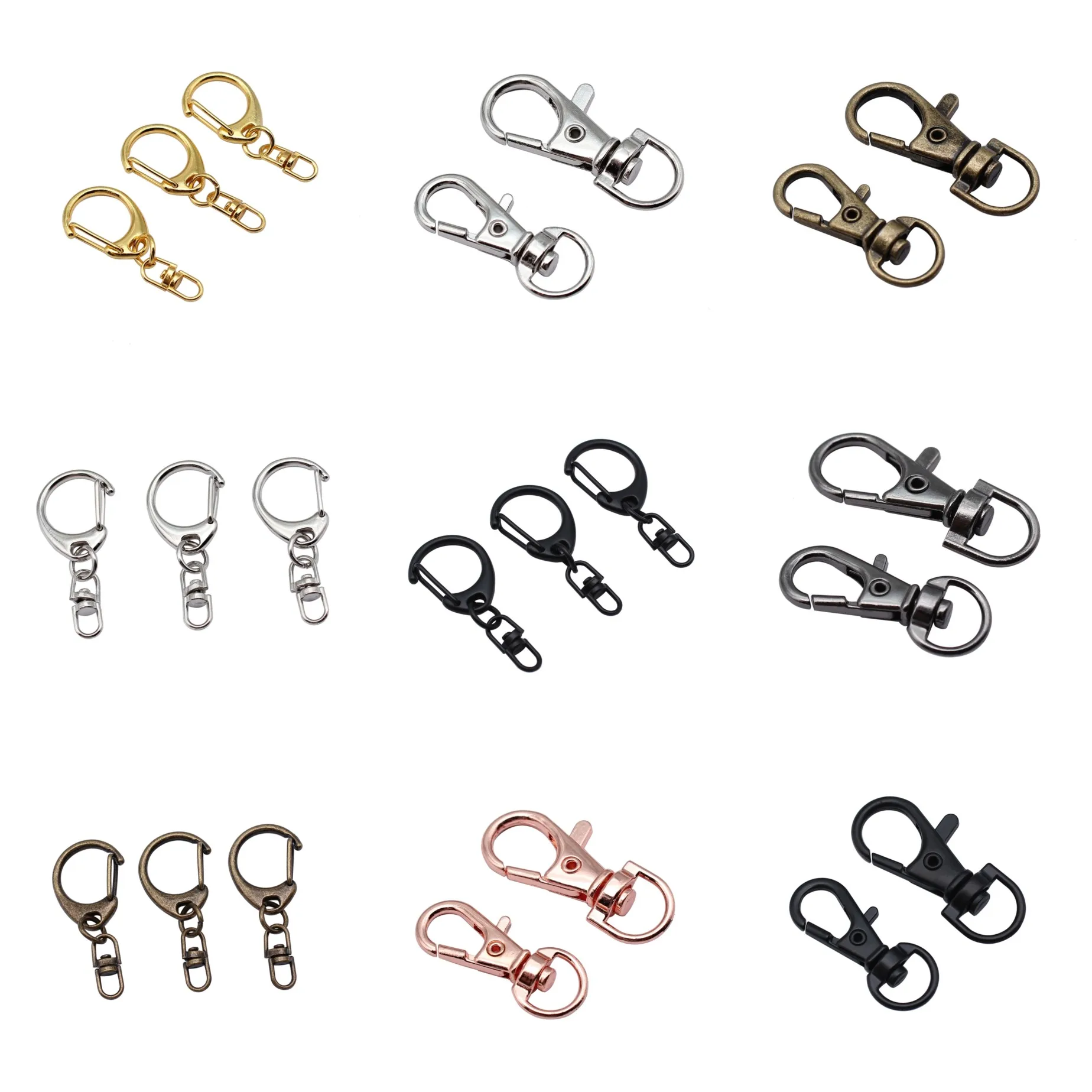 Mixed Colors Key Lobster Clasp Hooks 3 Sizes 7 Colors Findings For Necklace Bracelet DIY Jewelry Craft Wholesale