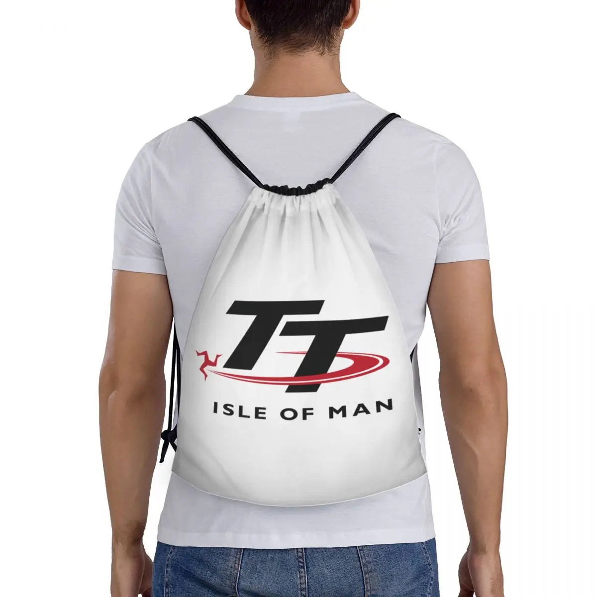 Eiland Man Tt Races Trekkoord Rugzak Vrouwen Heren Gym Sport Sackpack Opvouwbare Motorsport Training Tas Zak