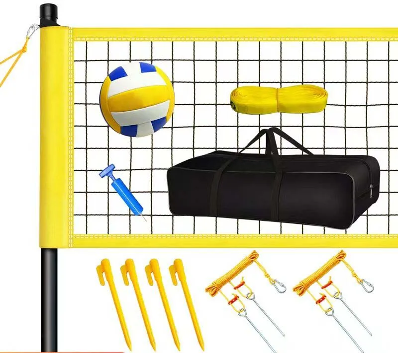 Best Selling Outdoor Portable Metal Pole Volleyball Set Includes Net and Volleyball for Court Equipment