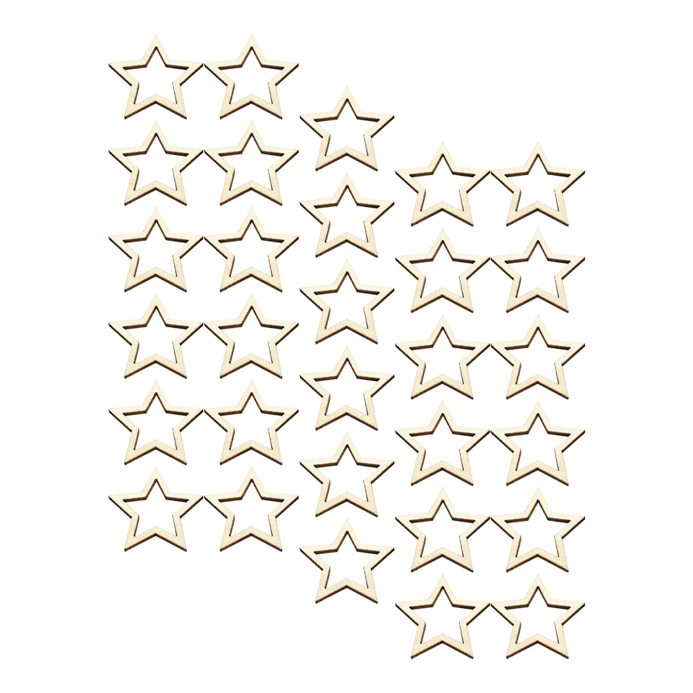 100 pçs fatias de madeira para diy inacabado estrela forma em branco peças de madeira artesanato enfeites diy decoração suprimentos madeira artesanal