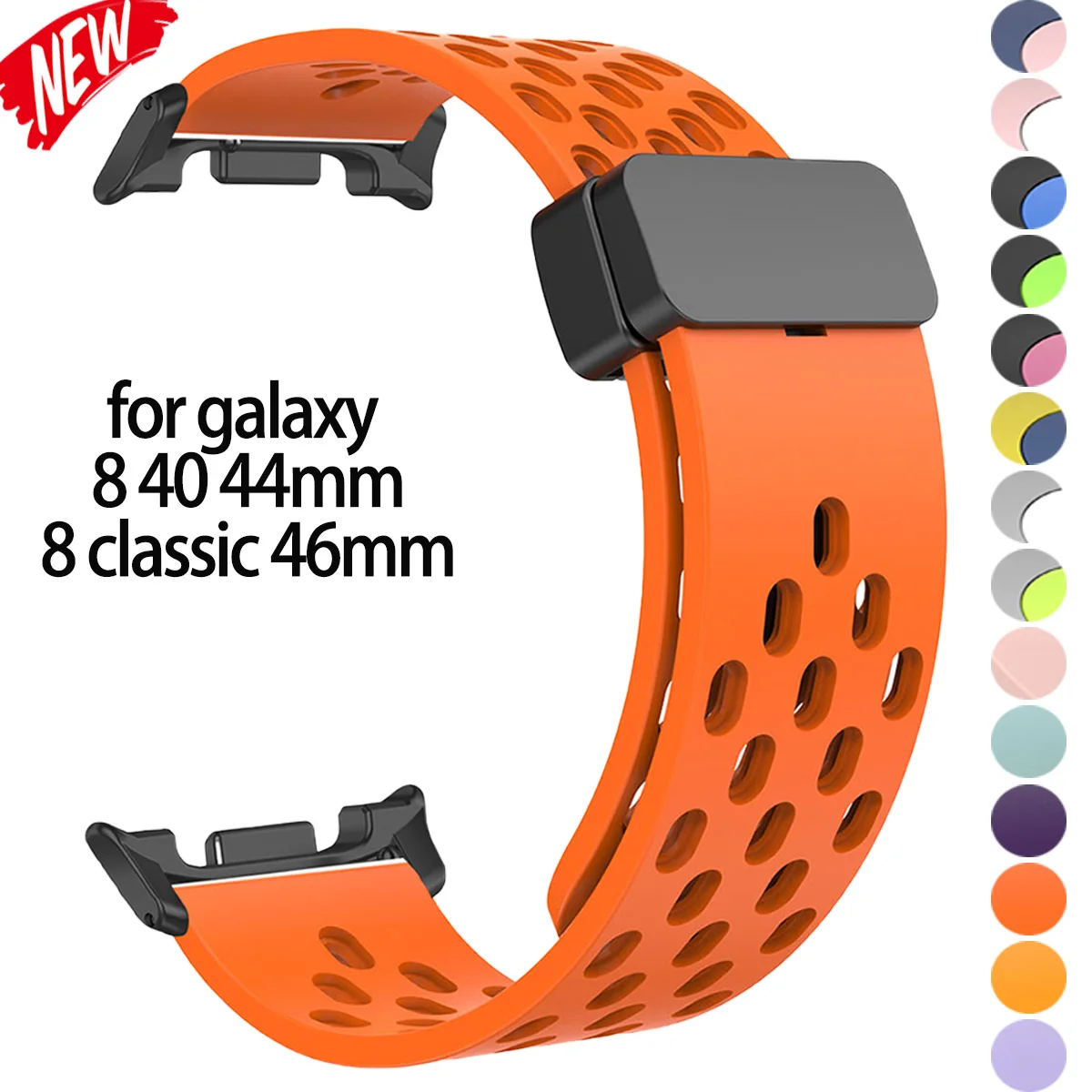 Magnetisches Band für Samsung Galaxy Watch 8 Classic 46 mm Silikon Sport Atmungsaktives Correa-Armband Galaxy Watch 8 44 mm 40 mm Armband