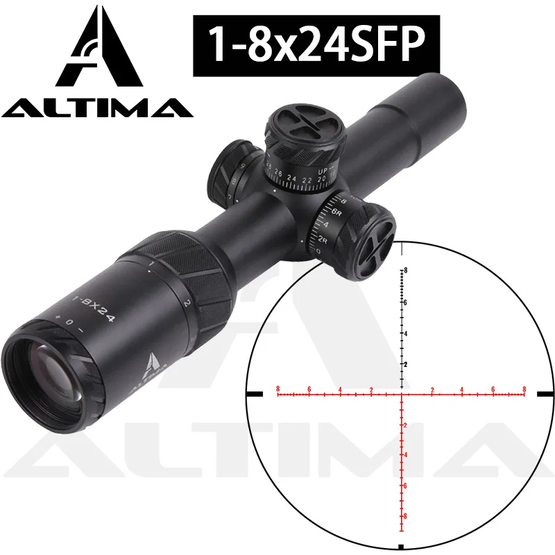 

Altima Hunting Optical 1-8x24SFP Red Illumination Reticle High Magnification Sight Tactical Equipment Sniper Airsoft Rifle Scope