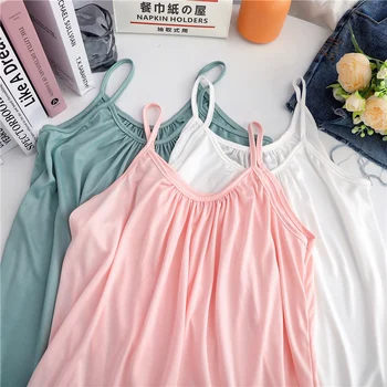 여성용 민소매 실크 새틴 탱크 탑, 크롭 실크 캐미솔, 빅 사이즈 실크 탑, 여름 셔츠, 짧은 잠옷, 새로운 스타일