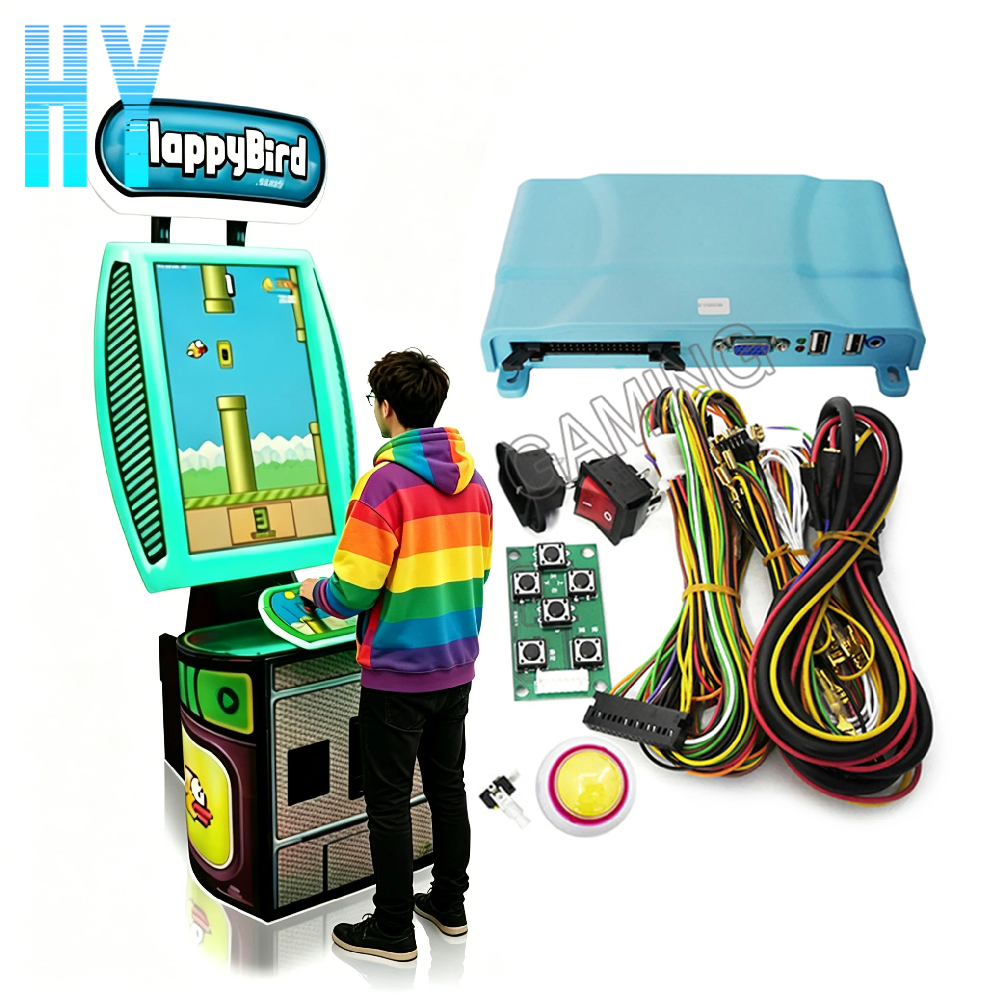 

Complete Bird Shooter Arcade PCB Board with Jamma Wiring Harness for Coin Operated Arcade Machine