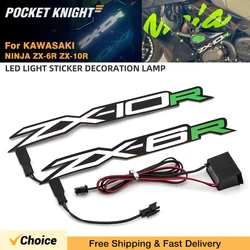 For Kawasaki ZX-10R ZX-6R NINJA ZX6R ZX10R Motorcycle LED Cold Light Patch Fairing Body Sticker Logo Decoration Lamp Flashing