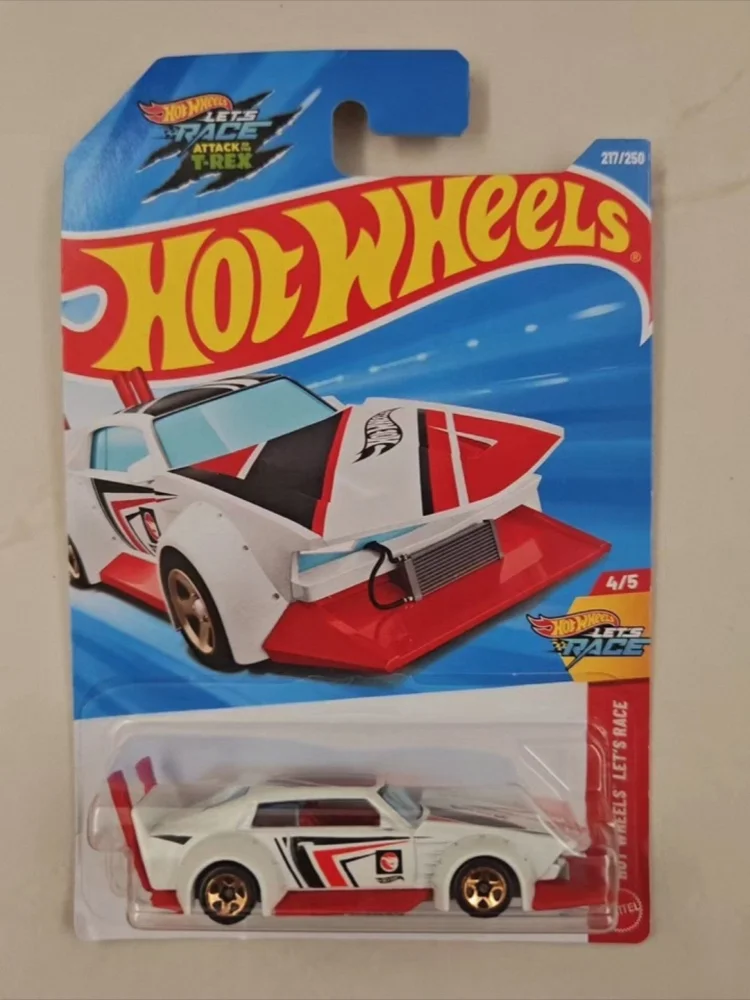 2026l Hot Wheels Let'S Race Attack The T-Rex White Car Mad Sleeve Toys Diecast 1/64 Vehicles Alloy Hobby Model Fans Holiday Gift