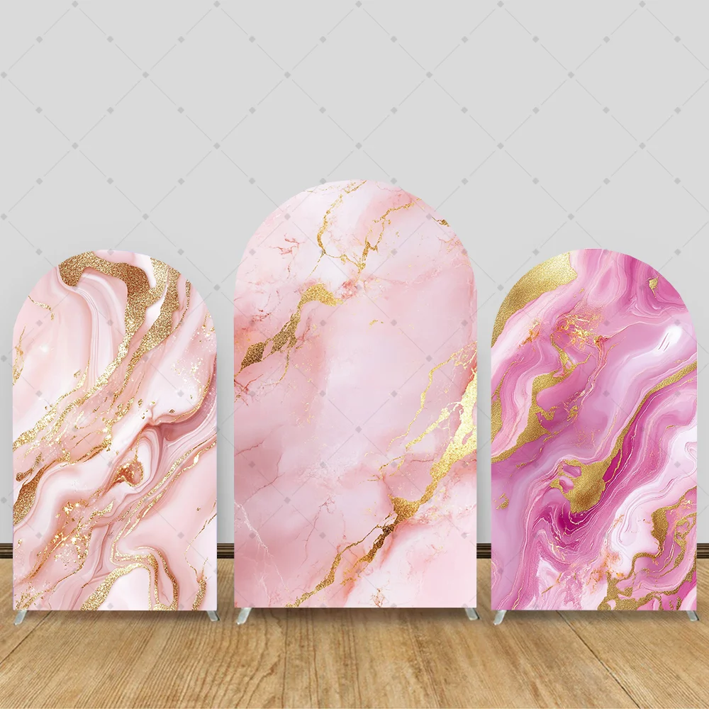 

2-Sided Arch Cover Pink Marble Abstract Decoration Backdrop Baby Shower Arch Wall Kids Birthday Wedding Party Photo Banner