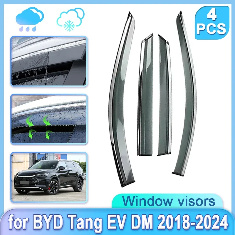 

Window Visors For BYD Tang EV DM DMI 2018 2019 2020 2021 2022 2023 2024 Door Wind Moulding Rain Trim Weathershield Accessories