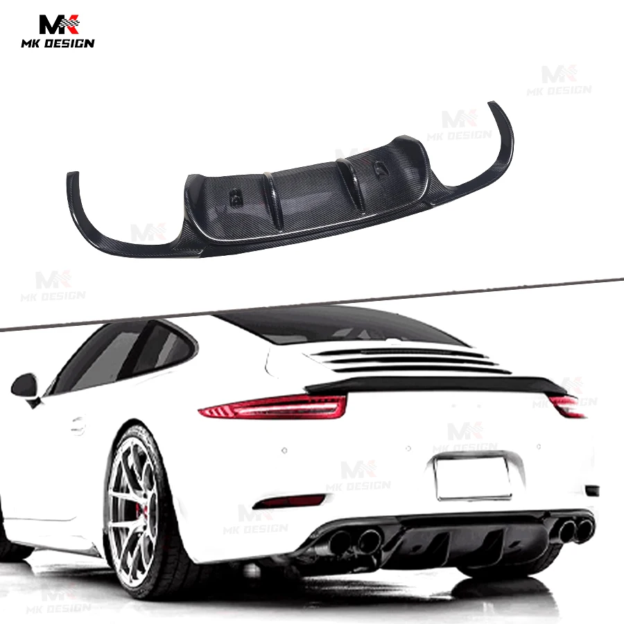 

Carbon Fiber V Style Rear Bumper Lip Diffuser Splitter for Porsche 911 991 2012-2015 Body Kits Rear Diffuser Car Accessories