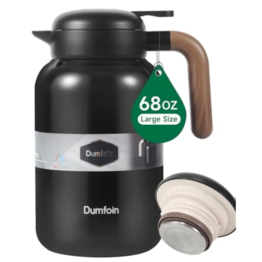 

Thermal Coffee Carafe Stainless Steel Insulated Vacuum Coffee Carafes For Keeping Hot 2 L Carafe for Hot Liquids Matte