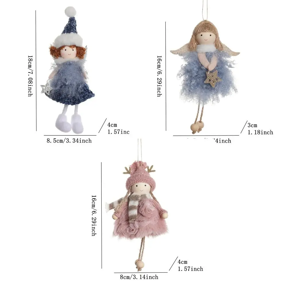 لطيف الملاك فتاة عيد الميلاد الملاك الرجل العجوز ثلج معلقة ألعاب من نسيج مخملي قطرة الحلي هدية حفلة شجرة عيد الميلاد شجرة عيد الميلاد
