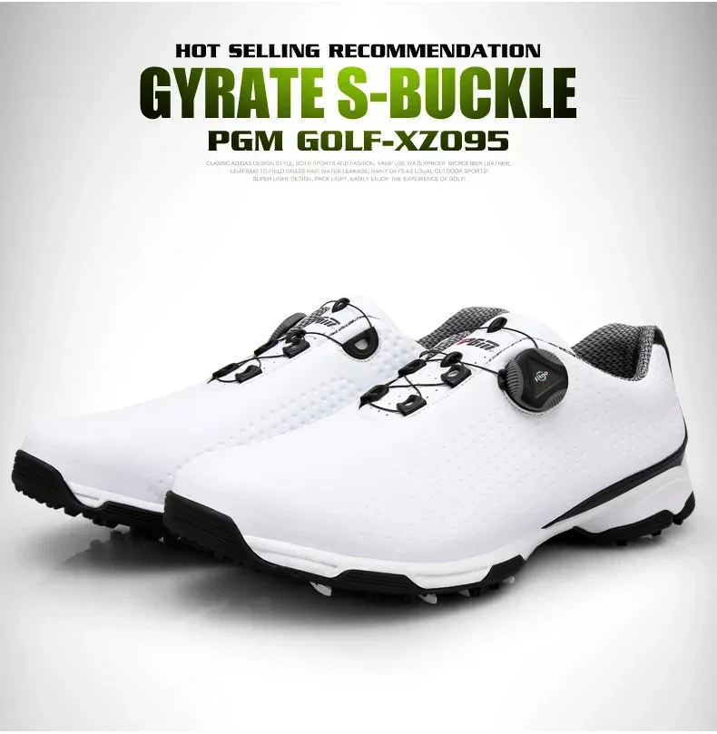 Buty golfowe Pgm mężczyźni wodoodporne buty sportowe gałki klamra buty siatkowa podszewka oddychająca antypoślizgowa trampki dla mężczyzn Outdoor