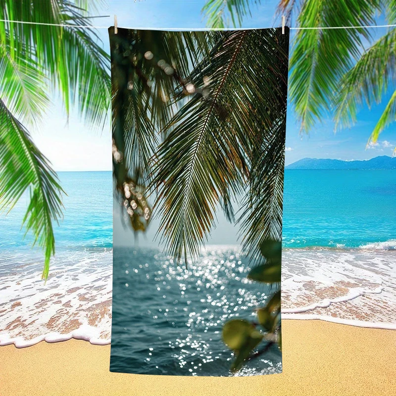 Tropical Flower Beach Towel Hibiscus Print Oversized Microfiber Quick Dry Sand Free Summer Vacation Pool Travel Hawaii Gift