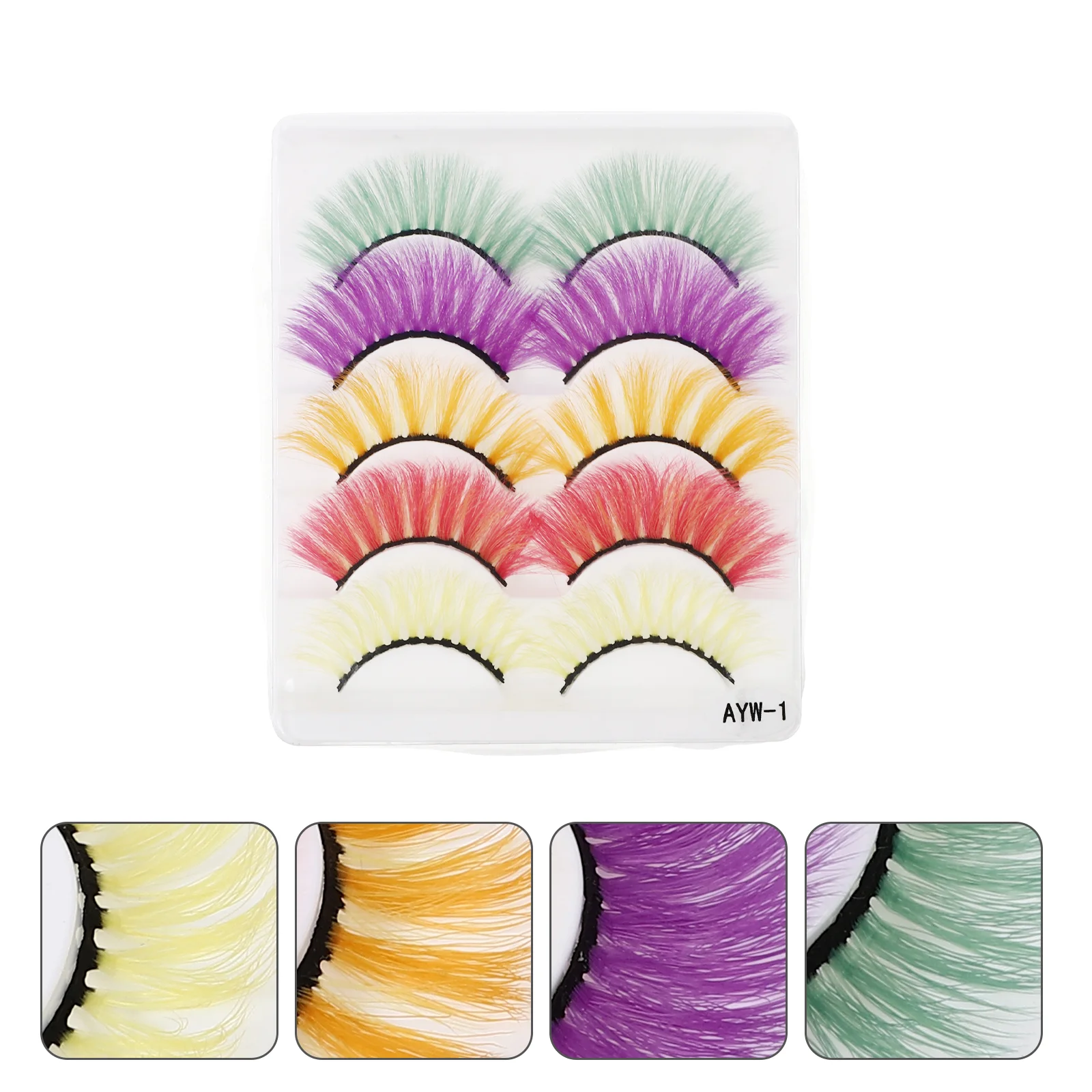 

5 Pairs Fake Eyelashes Miss Halloween Costumes Tubing Mascara Imitation Cosplay