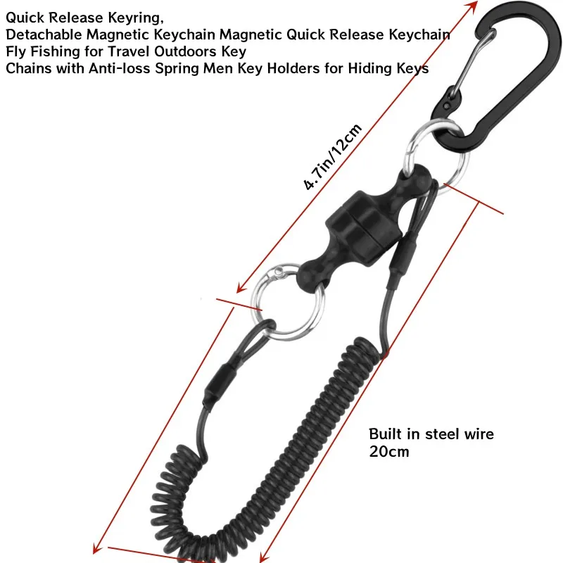 Buckle Magnetic Retractable Elastic Keychain, Multiple Color Fishing Lanyards, Adjustable Keychain Fishing Equipment Accessories
