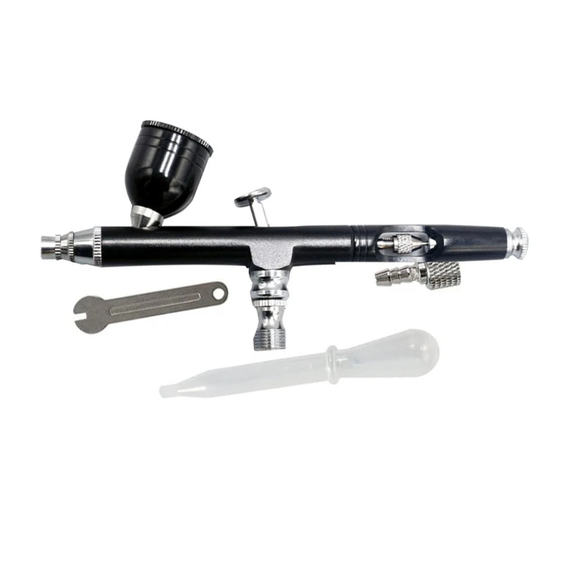 Airbrush Dual Action Gravity Feed 0.3mm Nozzle Aluminum Gun Cake Decorating Brushes 7CC Capacity Upgraded Airbrush