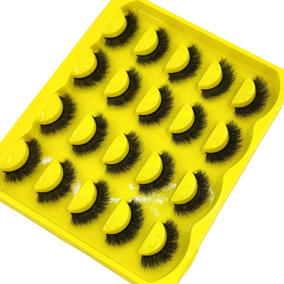 Pestañas postizas naturales 7D ojo de gato, suaves y esponjosas, 10 pares estilo manga, extensión de pestañas esponjosa de visón sintético 6