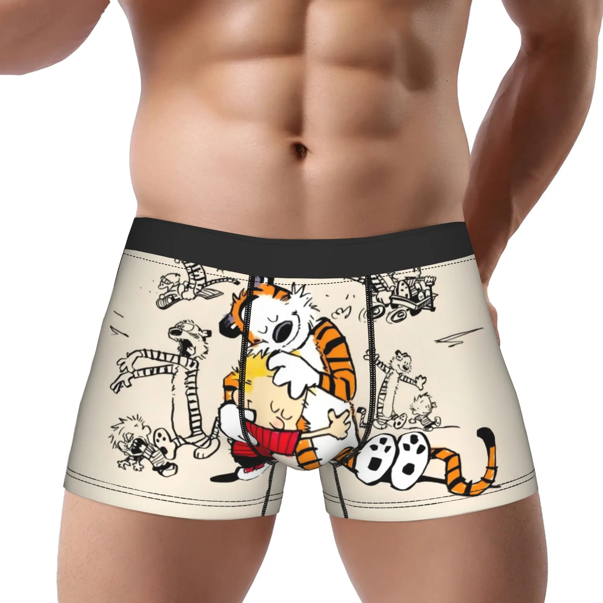 

Calvin and Hobbes Underpants Breathbale Panties Man Underwear Comfortable Shorts Boxer Briefs