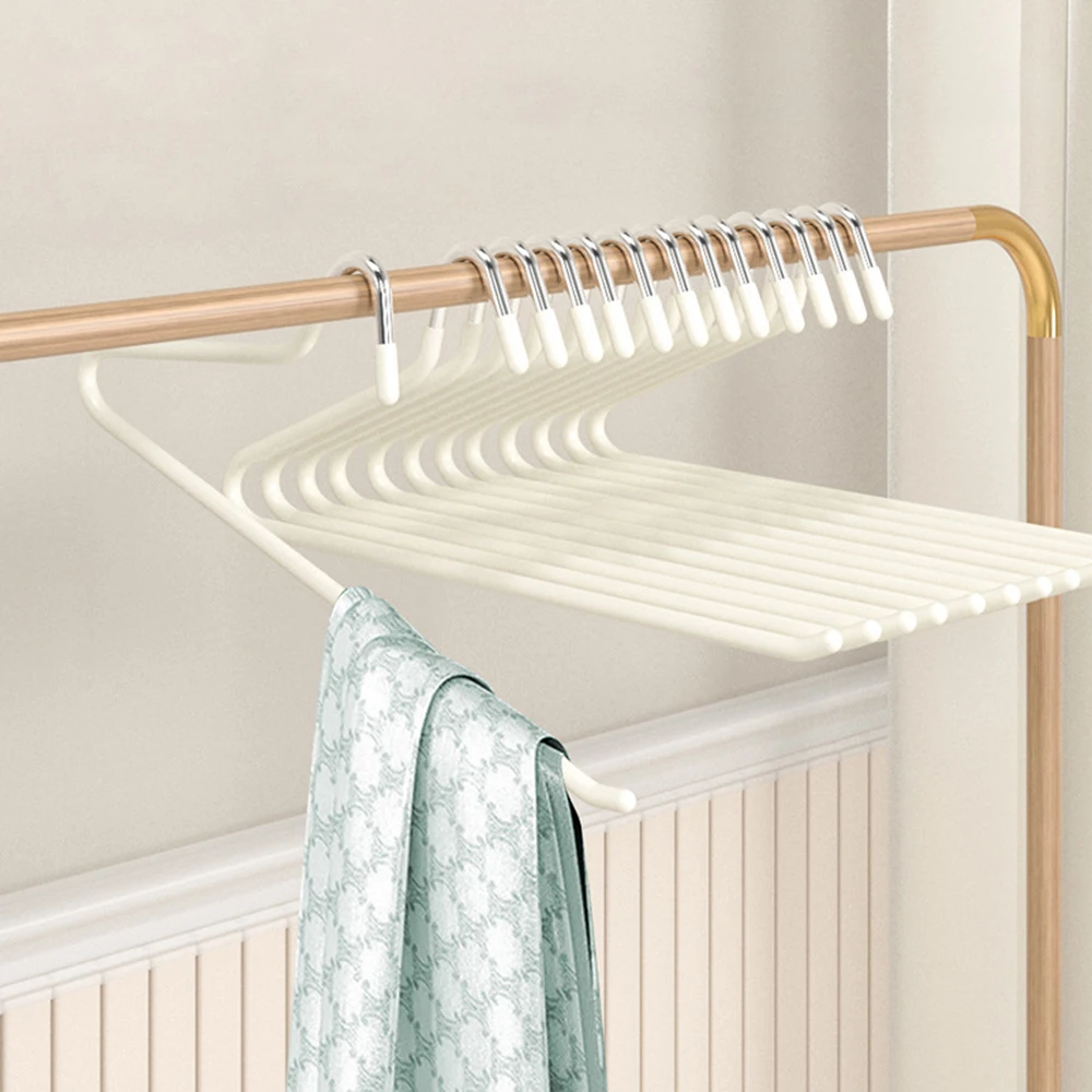10-Pack Non-Slip Z-Shaped Pants Hangers Space-Saving Closet Organizer for Trousers Skirts, Jeans & Ties, No Mark Clothes Hanger
