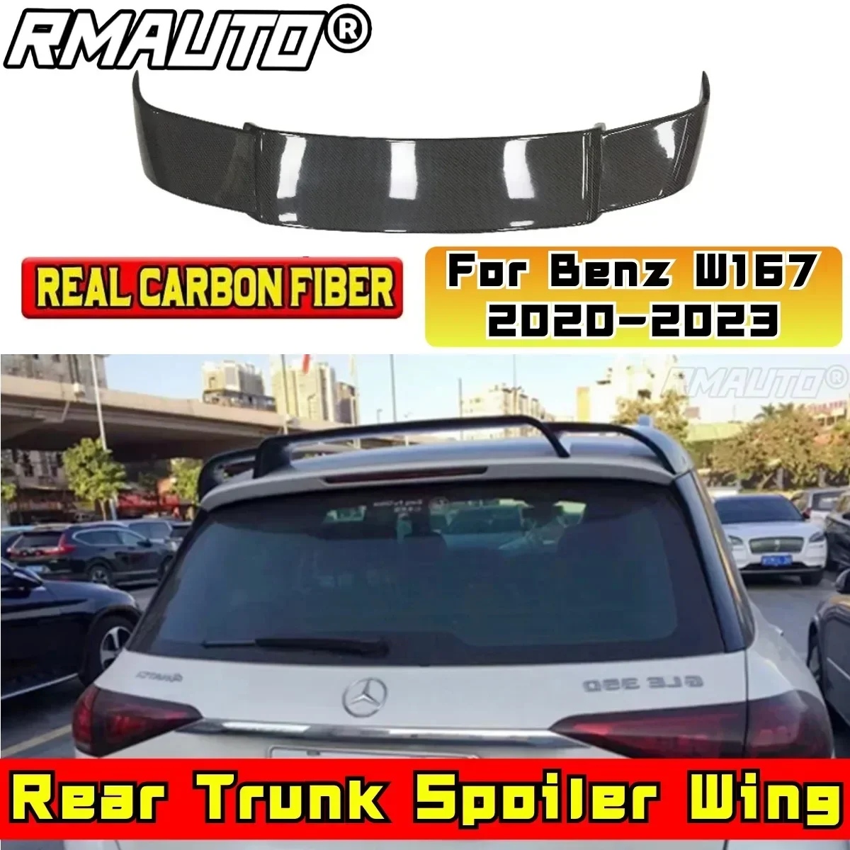 For Mercedes Benz GLE W167 GLE450 350 GLE53 2020-2023 Rear Spoiler Wing Modification Part Car Rear Roof Spoiler Car Accessories