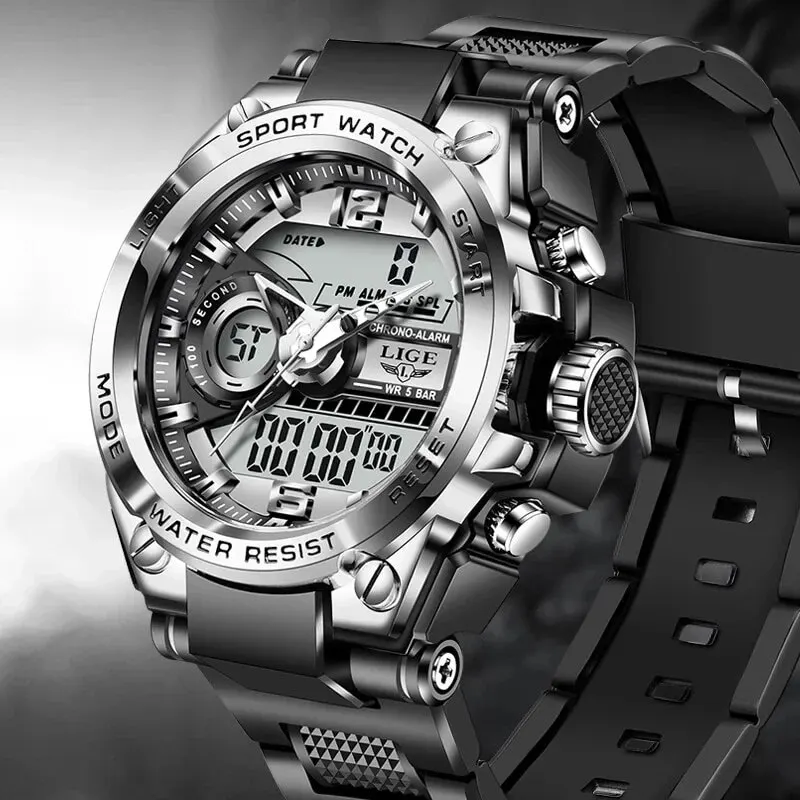Men Military Watch Digital 50m Waterproof Wristwatch LED Quartz Clock Sport Watch Male Big Watches Men Relogio Masculino