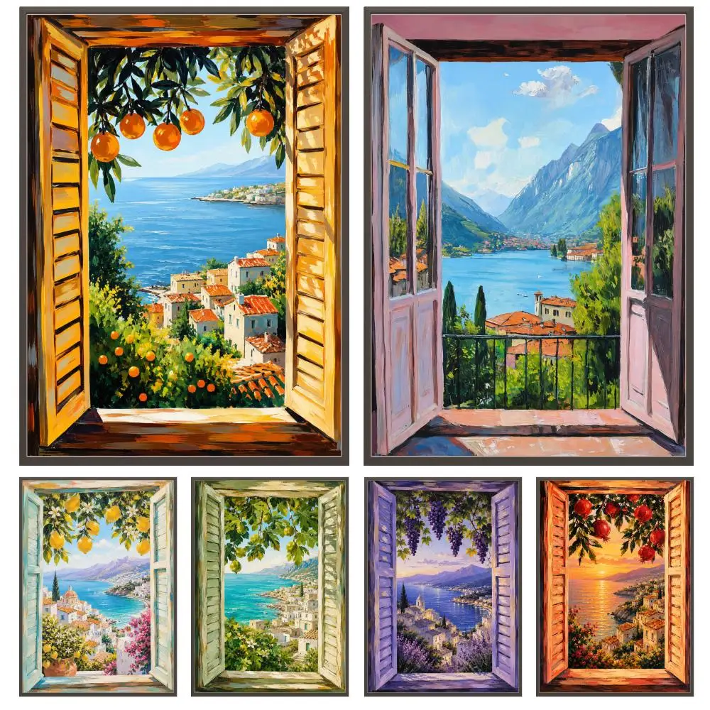 Open window Poster Versatile HD Waterproof Wall Art Self-Adhesive Decor for Any Space Ideal Gift
