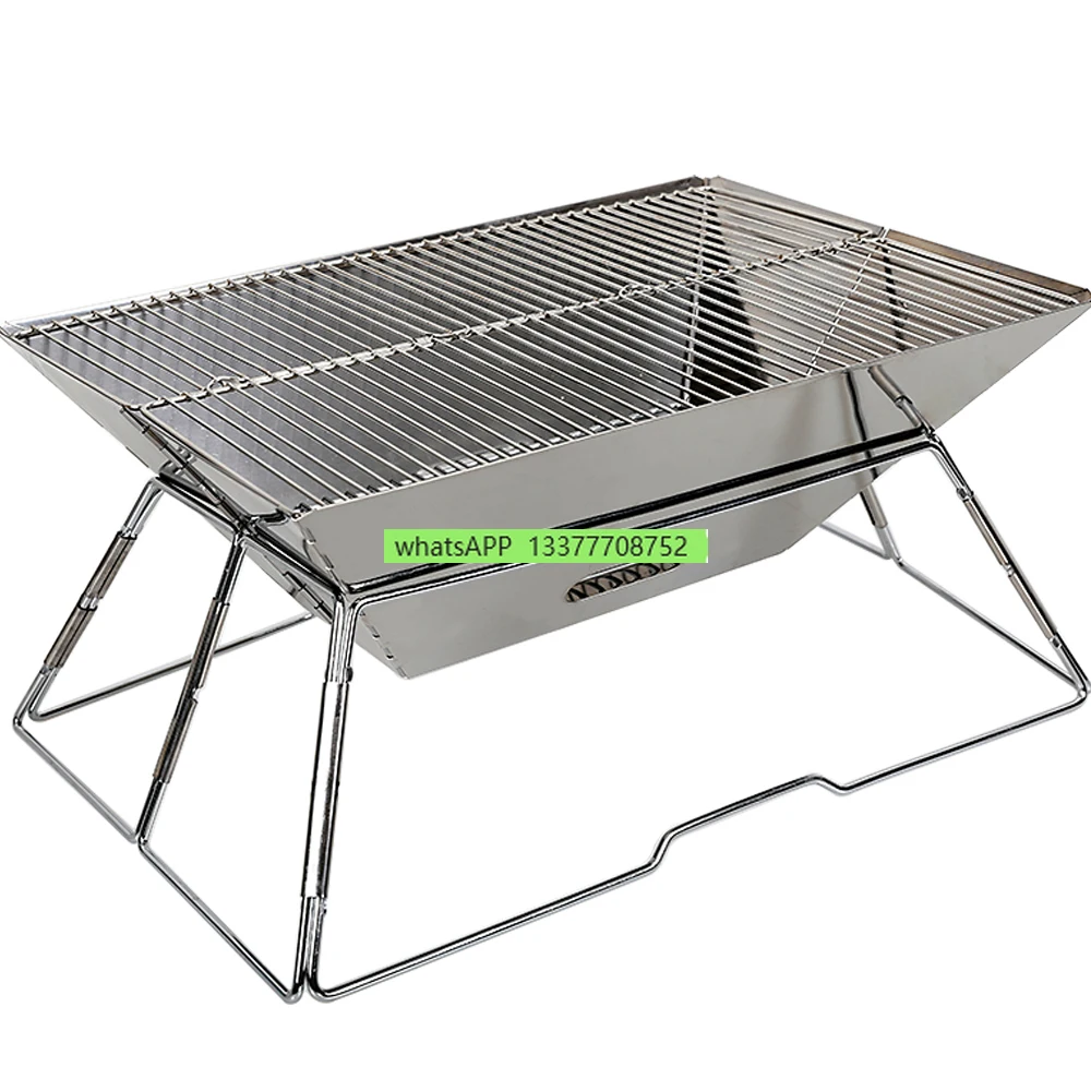 Outdoor Picnic Barbecue 3-5 People Medium Portable Grill Stainless Steel Charcoal