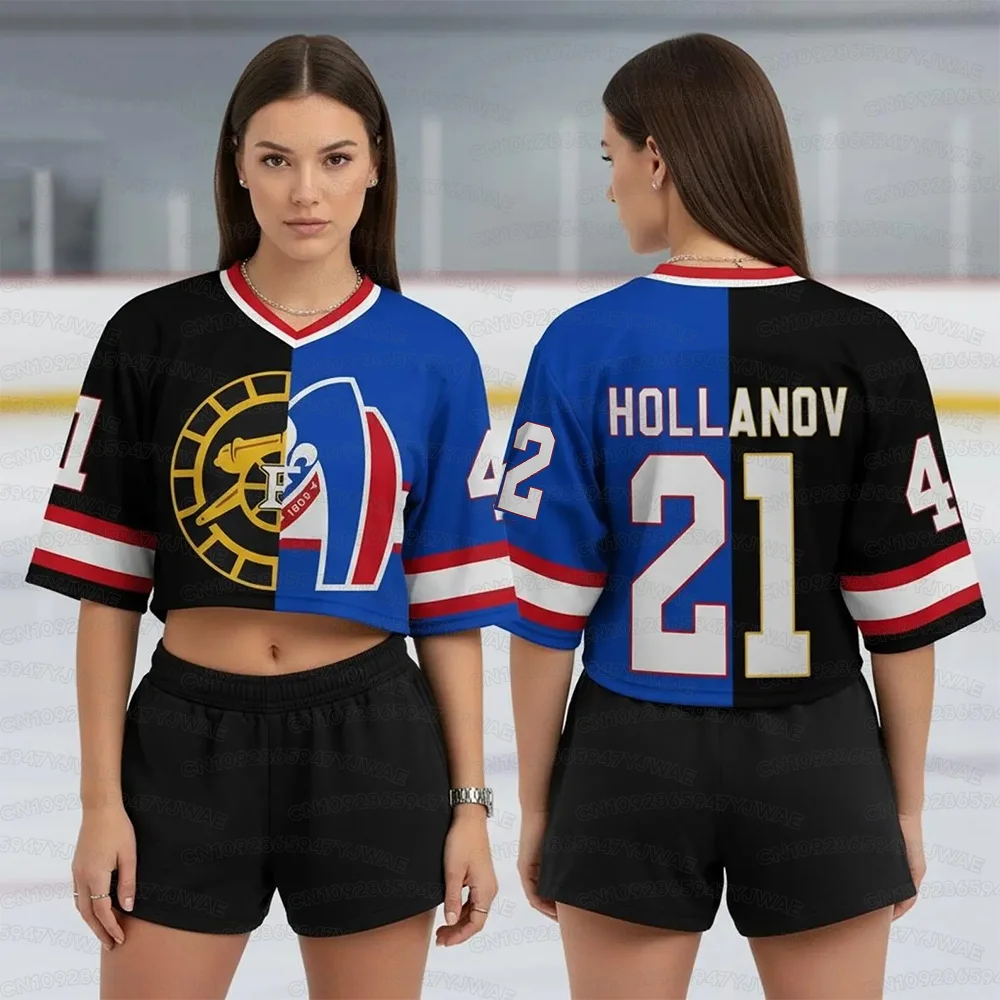 Women's Short Sleeve T-shirt Heated Rivalry Cheerleaders Crop Top Football Jersey ROZANOV & HOLLANDE view 5