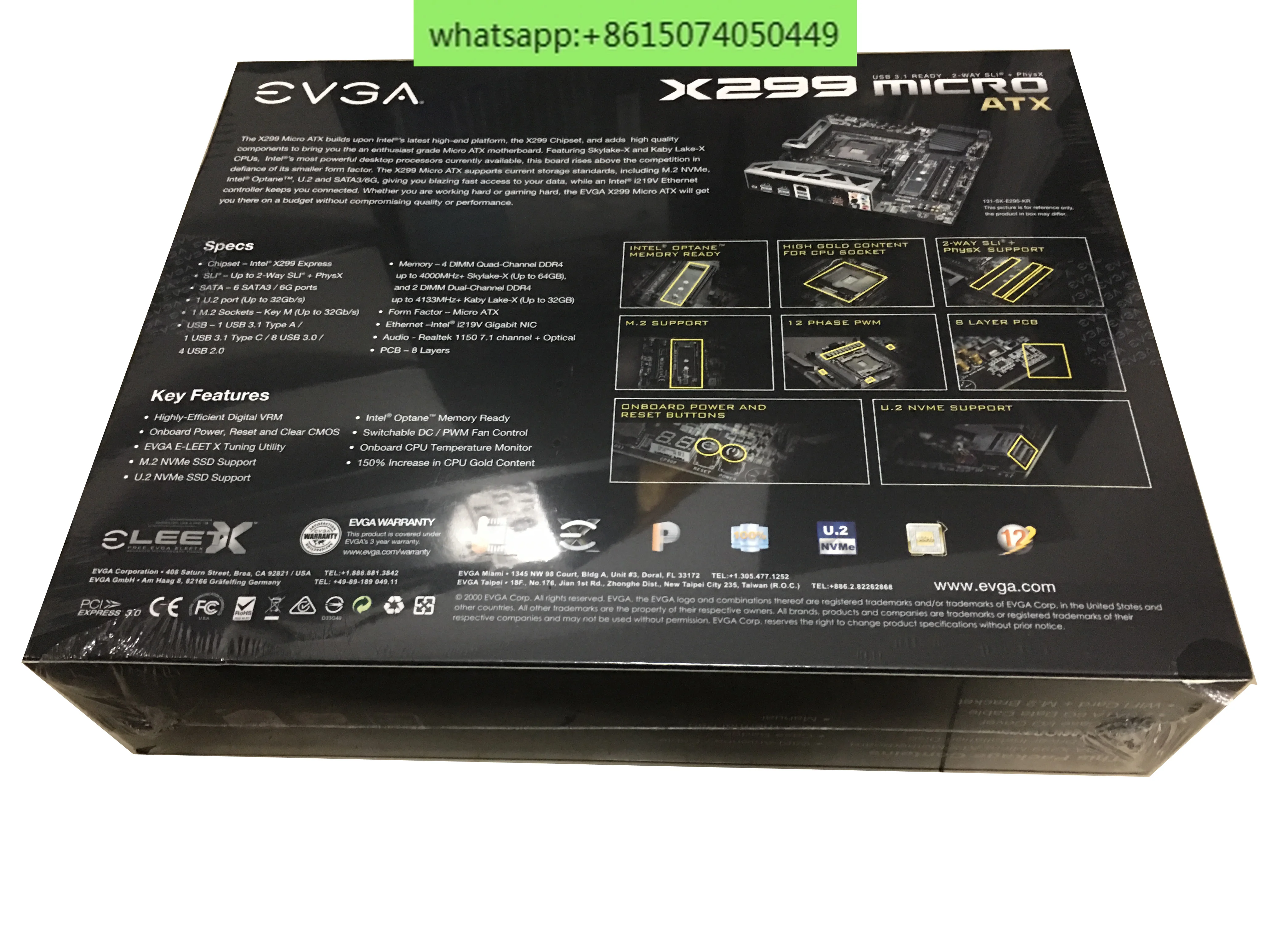 Основная плата игры EVGA X299 Micro mATX