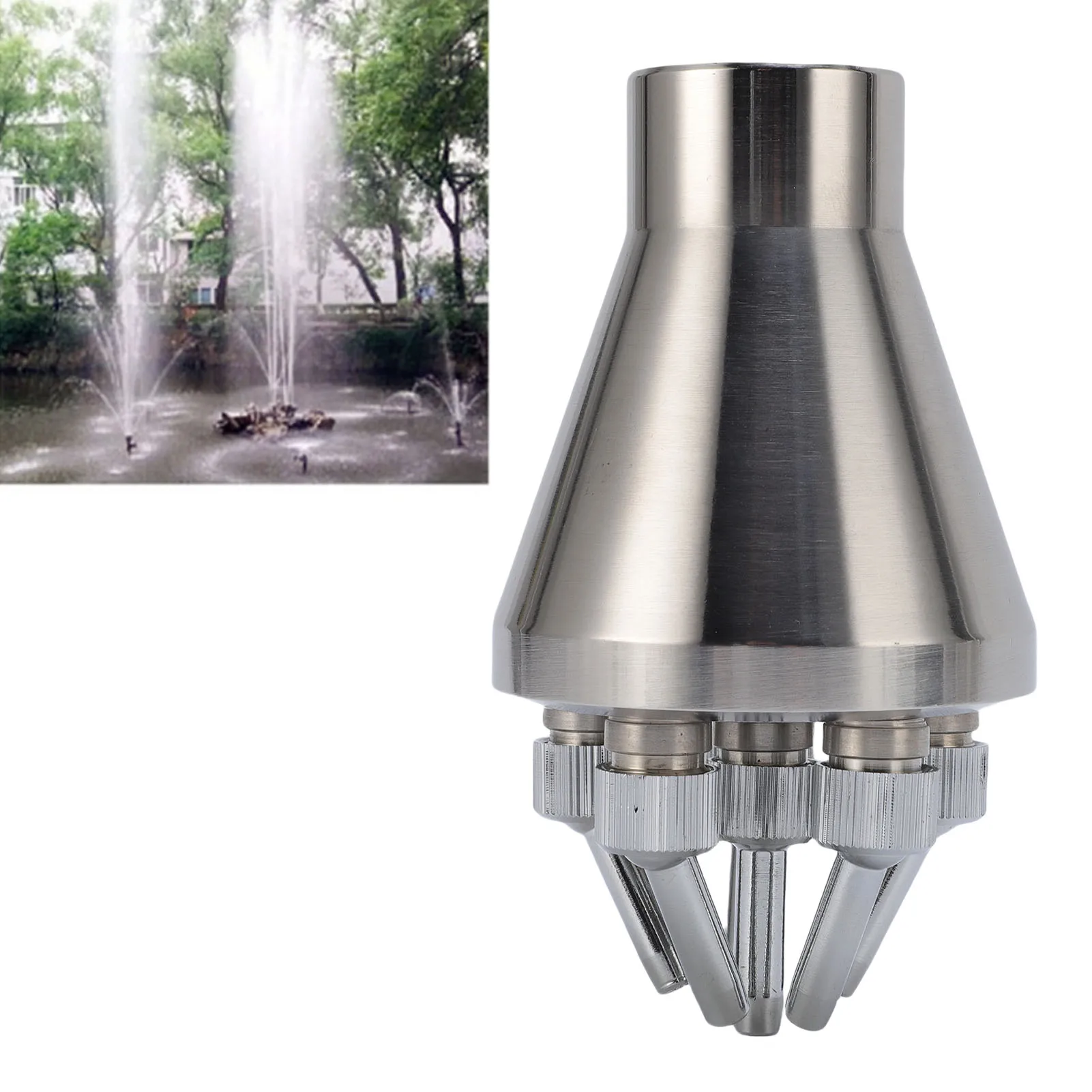 

Column Fountain Nozzle Stainless Steel Center Straight Nozzle Water Spray Sprinkler For Landscape Garden Plaza