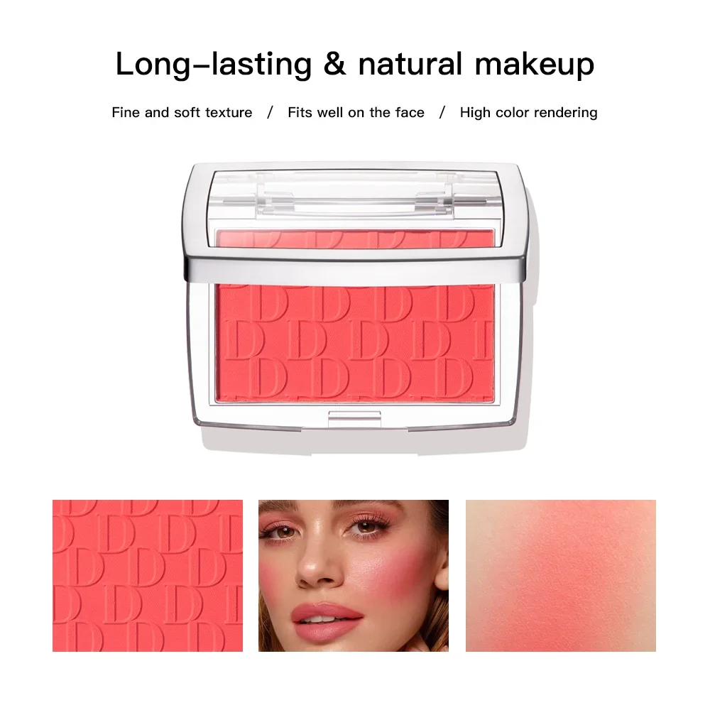 Embossed Powder Blush Peach Pink Coral Tint Makeup 3D Relief Blush Palette Brown Cheek Contour Rouge Cosmetics Face Brightens