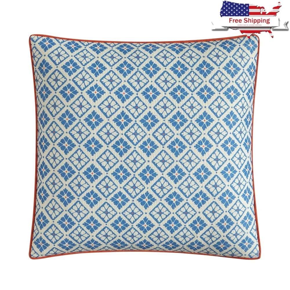 وسادة رمي مزخرفة من القطيفة مريحة للمنزل، إغلاق بسحاب، تصميم مرن، تصميم أنيق للاستخدام الداخلي، ميدالية عيون زرقاء #1