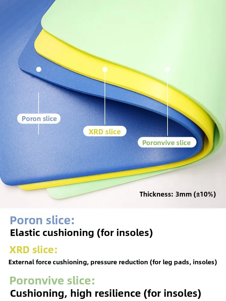 High Rebound Wear-Resistant Shoe Insoles DIY Handmade Sports Football Basketball Shock Absorption Cushioning Poron Slices