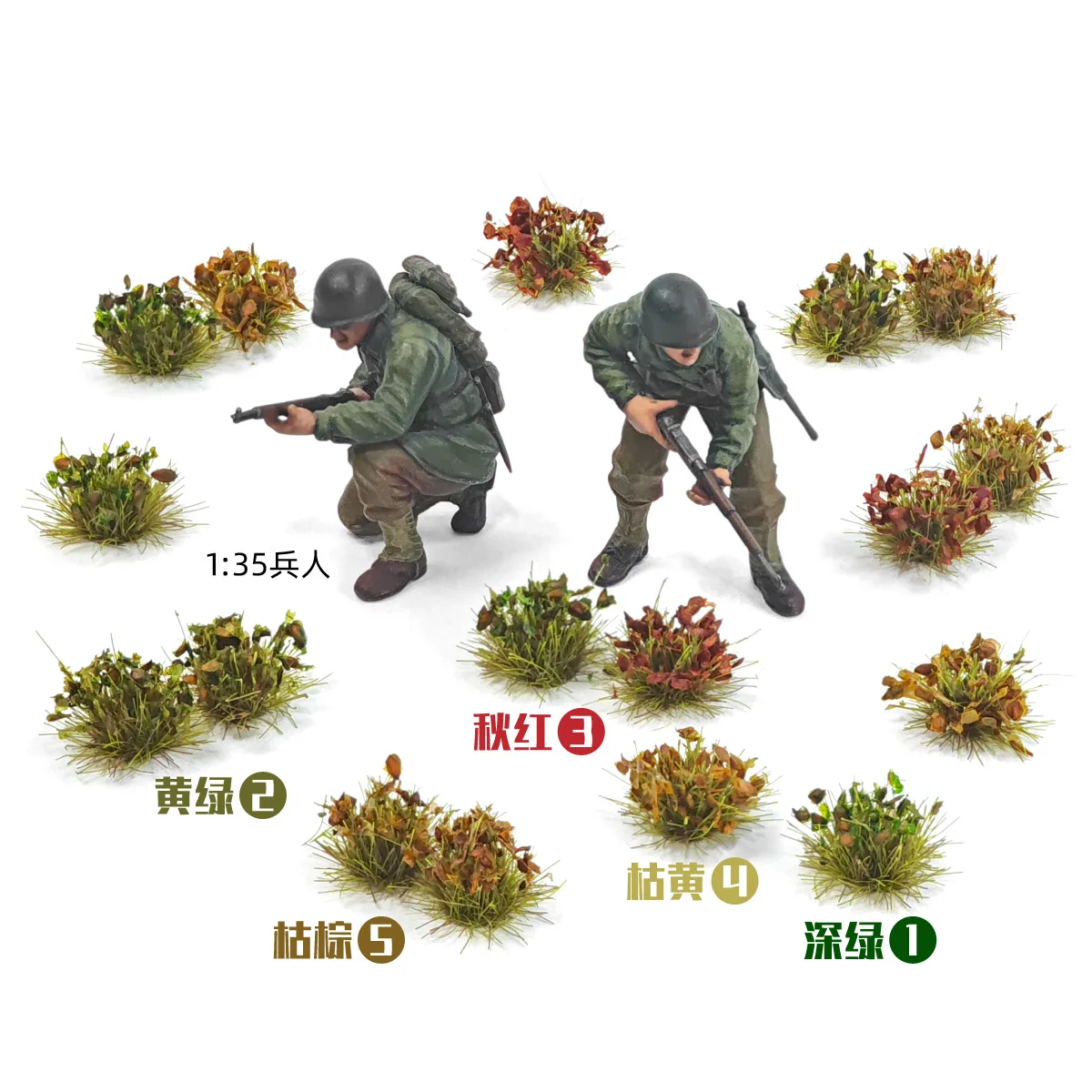24 mechones de hierba estática de 8 mm, arbustos en miniatura para dioramas, ferromodelismo, terrenos de Warhammer, paisajes DIY, micropaisajes