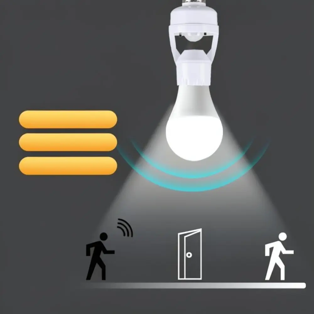 Smart E27 Infrared PIR Motion Sensor Lamp Socket Automatic Light Switch Energy Efficient Holder For Corridor Closet